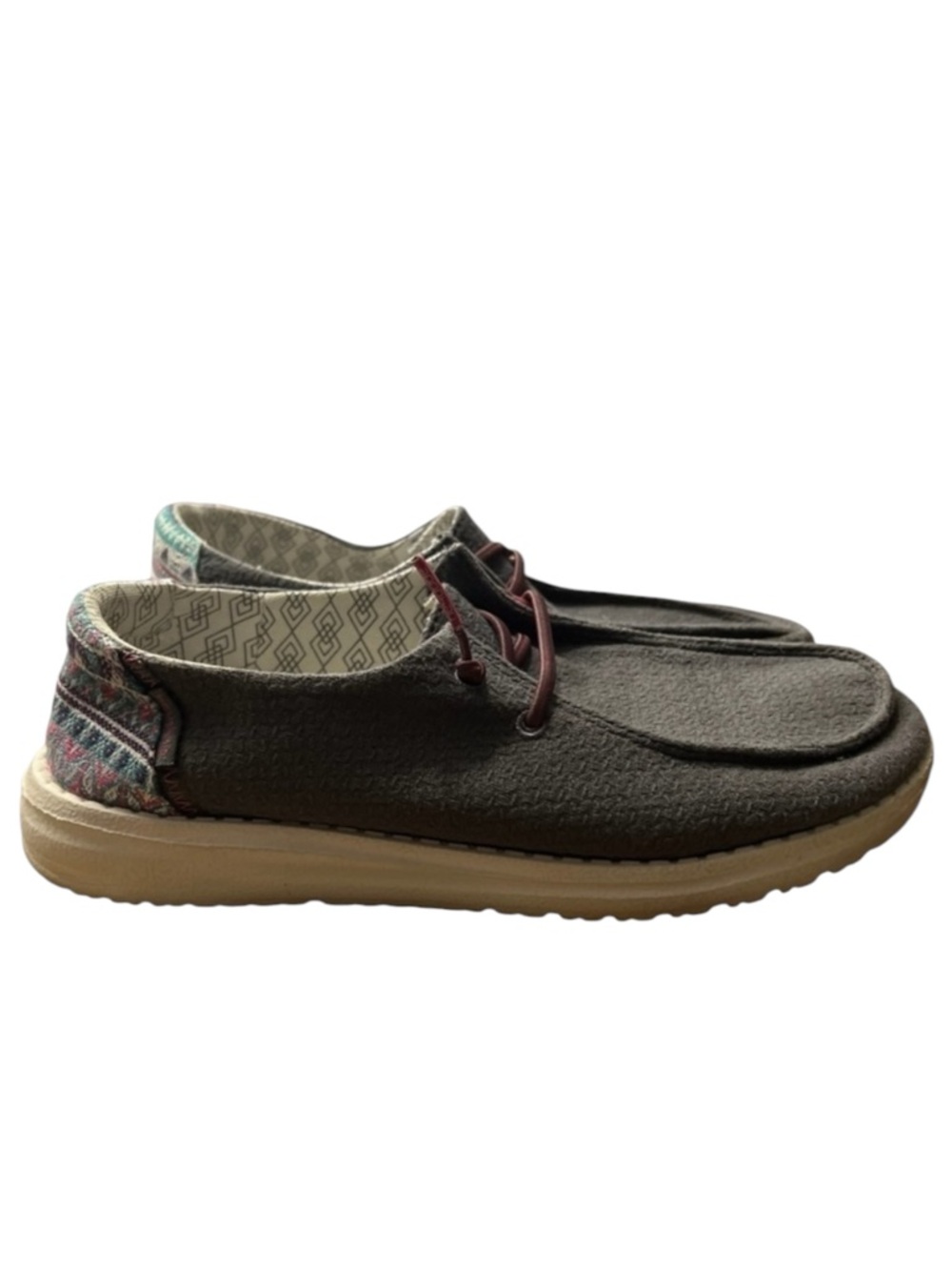 HEY DUDE Wendy Sox Shoes Aztec in Cream/Pink/Blue Size 6